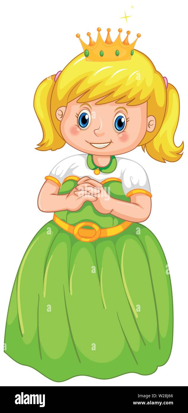 A girl wearing princess costume illustration Stock Vector