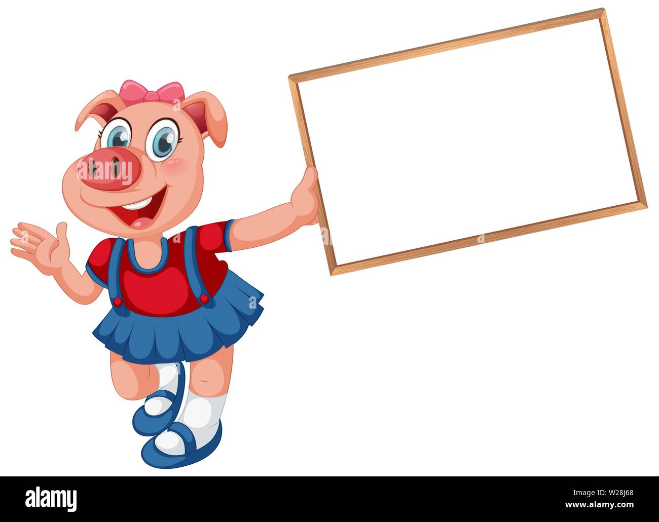 A pig banner template illustration Stock Vector