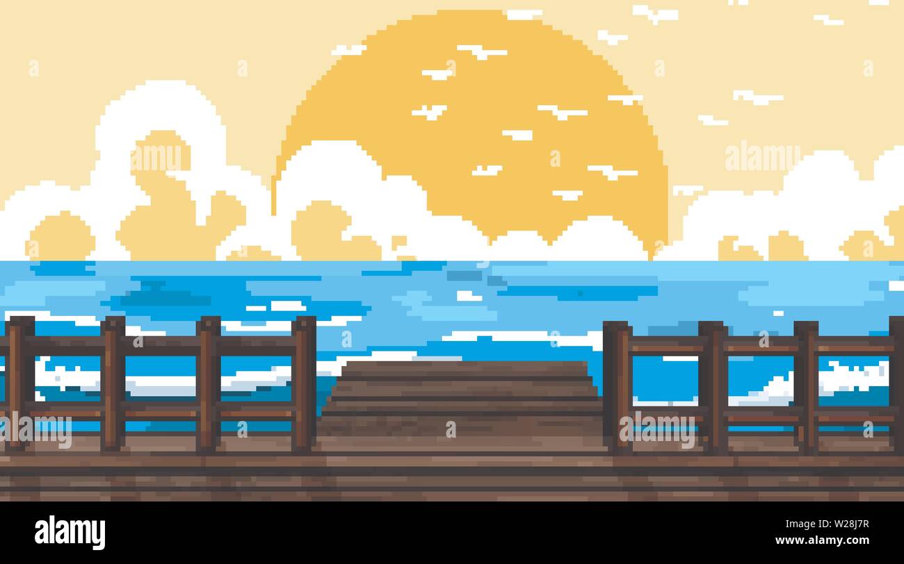 Beautiful beach background scene illustration Stock Vector Image & Art ...