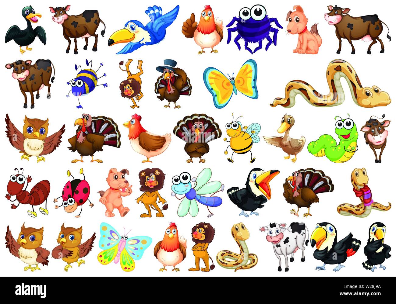 Set of wild animal illustration Stock Vector Image & Art - Alamy