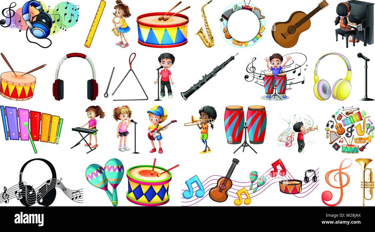 Set of music element illustration Stock Vector Image & Art - Alamy