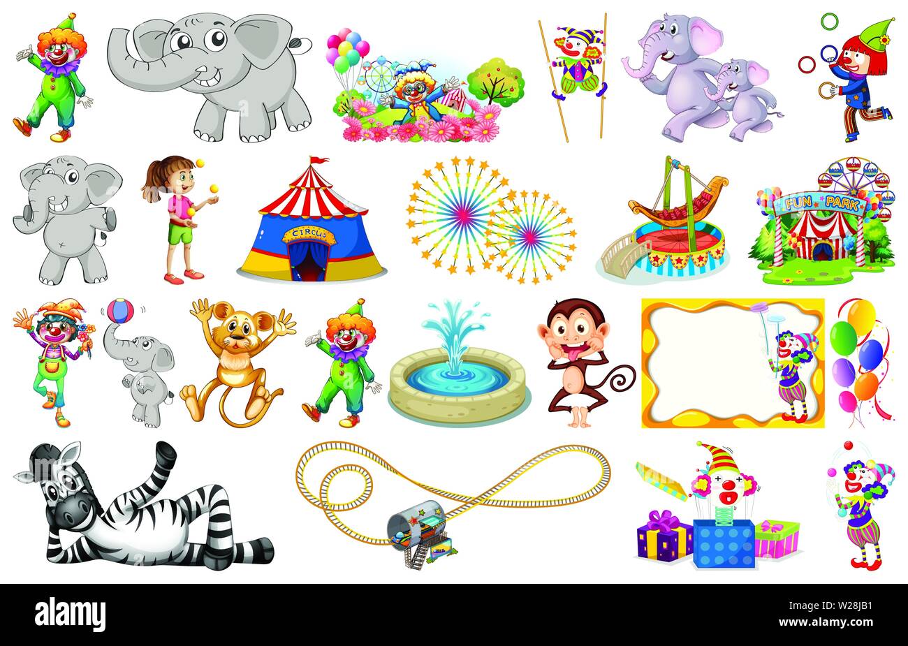 Set of animal and circus illustration Stock Vector Image & Art - Alamy