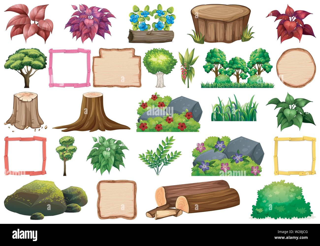 Large set of nature elements illustration Stock Vector Image & Art - Alamy