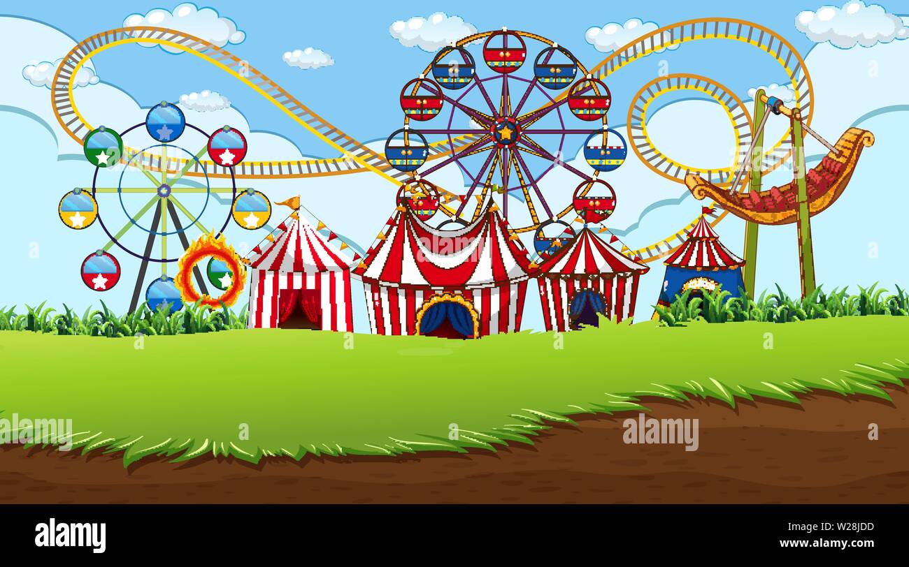 Fun fair background scene illustration Stock Vector Image & Art - Alamy