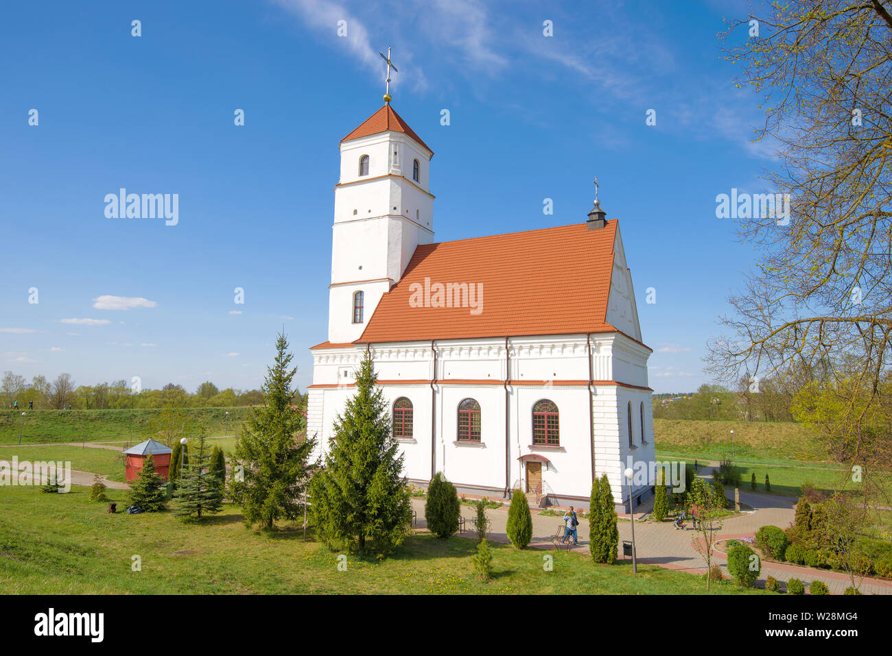 View of the Transfiguration Cathedral on a sunny May day. Zaslavl, Belarus Stock Photo