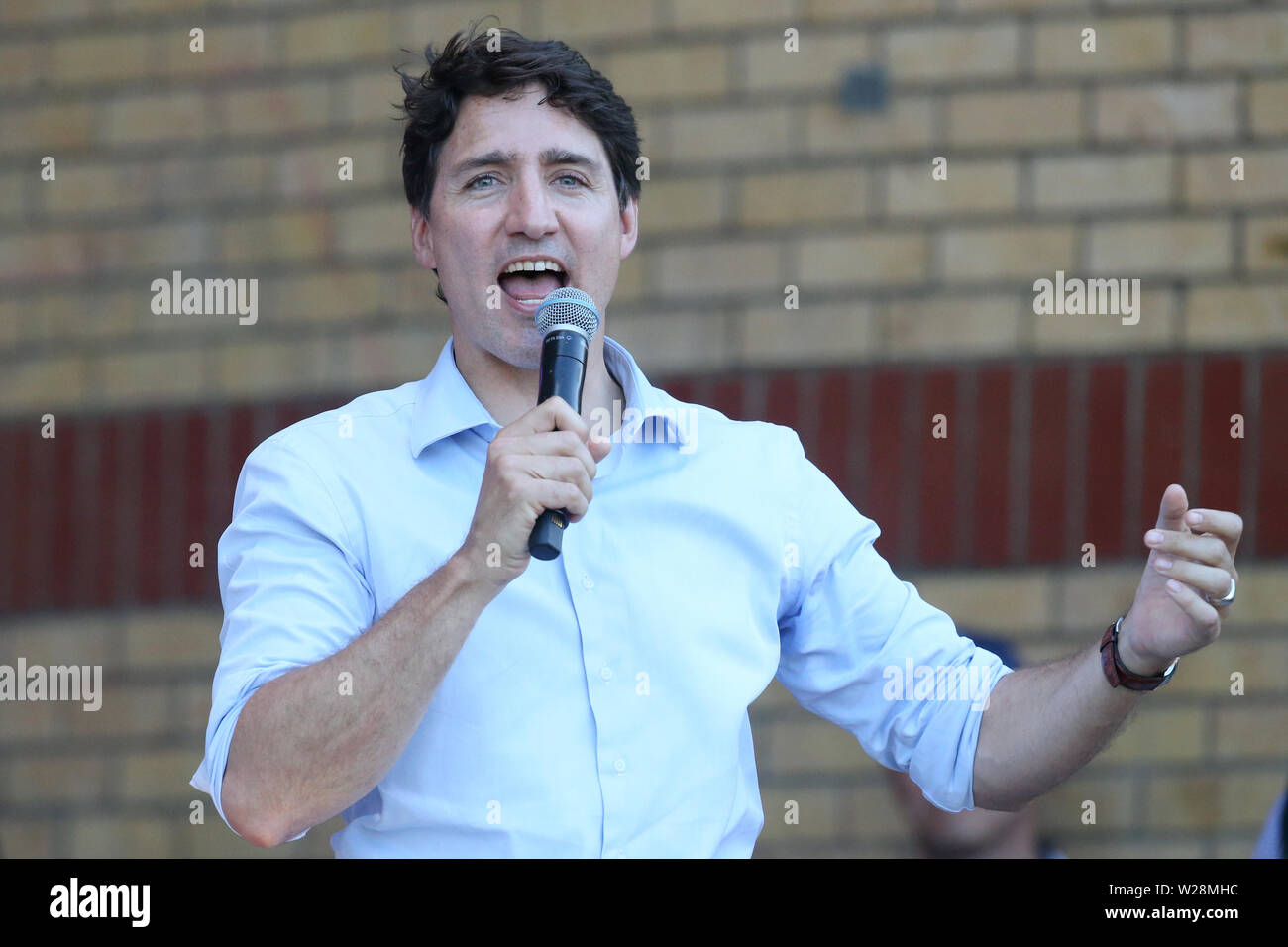 Justin Trudeau comes to Sunfest 2019 in London Ontario Stock Photo