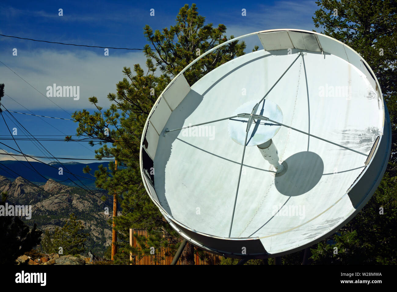 Large White Old Satellite Dish During the Day Stock Photo Alamy