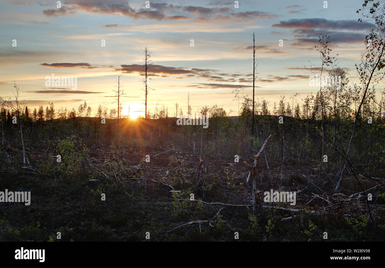 High dynamic range image of sunset in sweden stock photo alamy