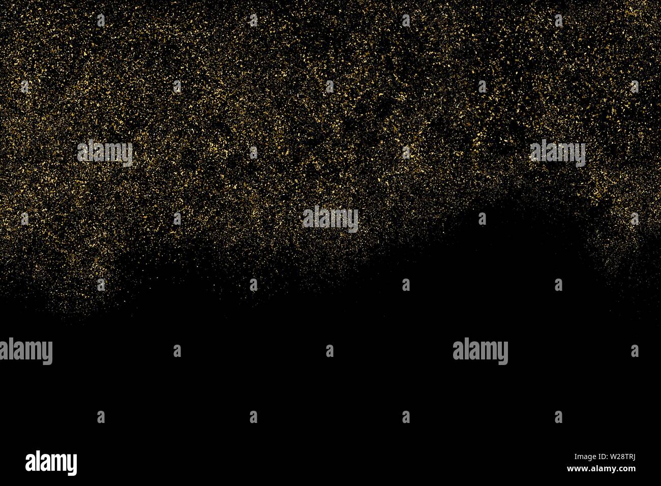 Gold Glitter Texture Isolated On Black. Amber Particles Color ...
