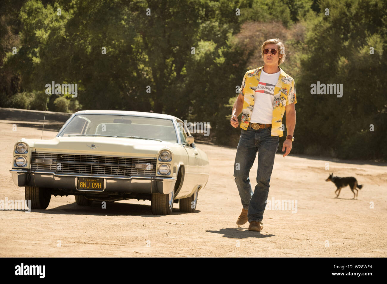 RELEASE DATE: August 9, 2019 TITLE: Once Upon a Time in Hollywood STUDIO: Columbia Pictures DIRECTOR: Quentin Tarantino PLOT: A TV actor and his stunt double embark on an odyssey to make a name for themselves in the film industry during the Charles Manson murders in 1969 Los Angeles. STARRING: BRAD PITT as Cliff Booth. (Credit Image: © Columbia Pictures/Entertainment Pictures) Stock Photo