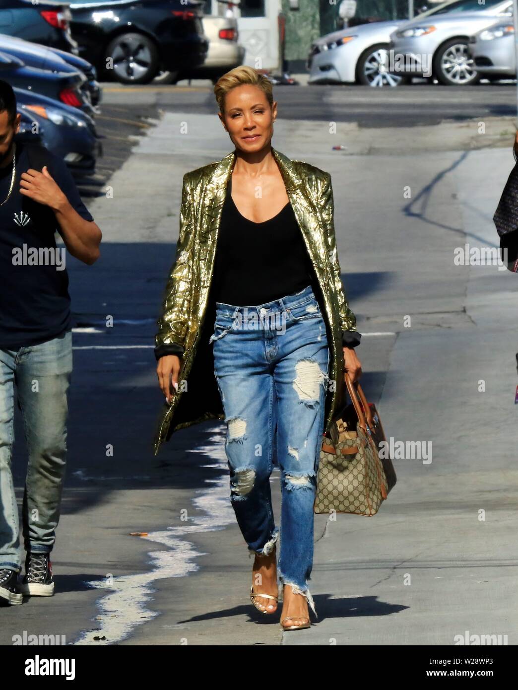 Jada Pinkett Smith and Zachary Quinto are at the Jimmy Kimmel studio