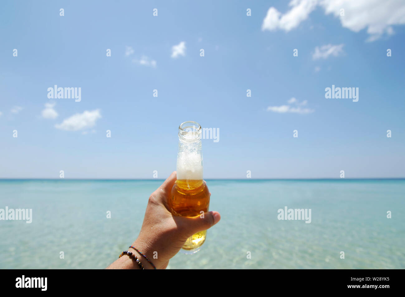 Beer on the beach Stock Photo Alamy