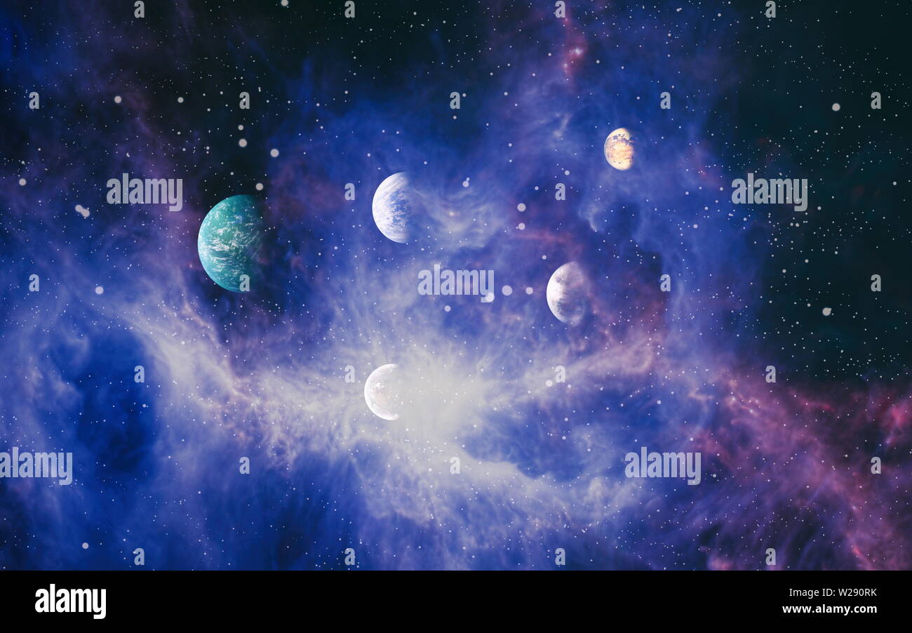 Deep space. Science fiction fantasy in high resolution ideal for wallpaper.  Elements of this image furnished by NASA Stock Photo - Alamy