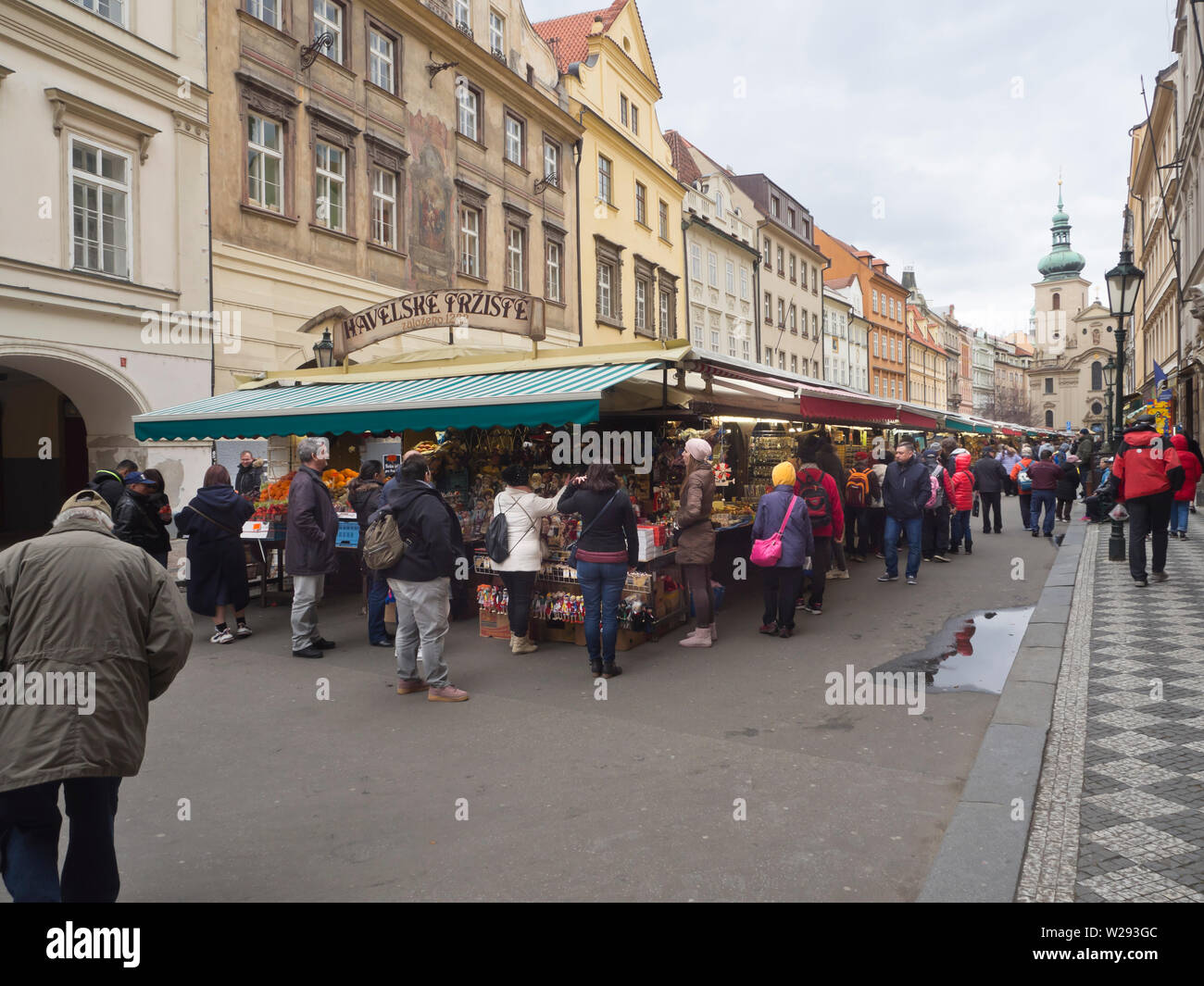 Havelské tržiště, a street market with century old traditions in the old town, Staré Město, in Prague Czech Republic Stock Photo
