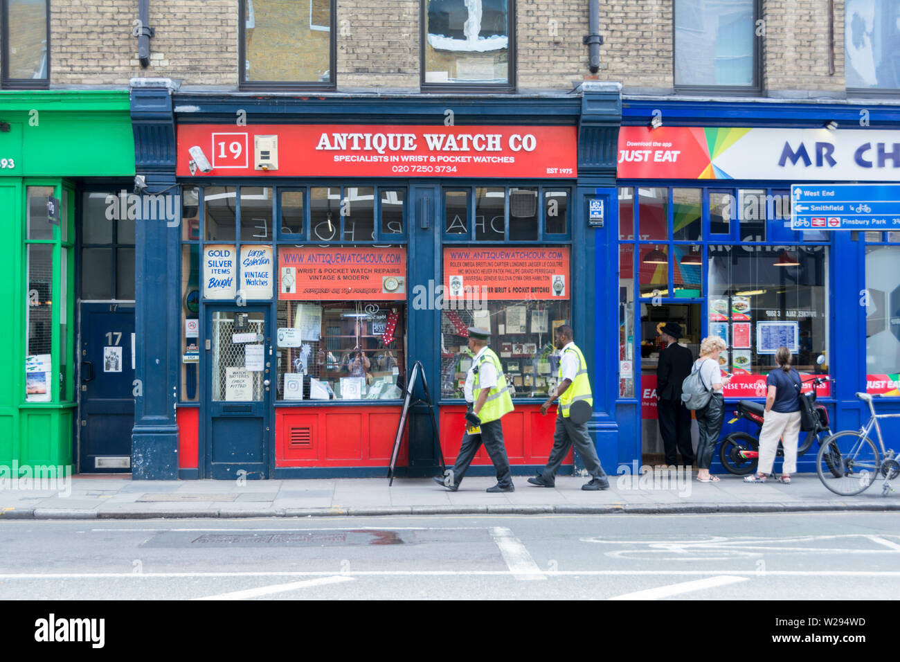 Antique Watch Co shop exterior in Clerkenwell, London, UK Stock Photo