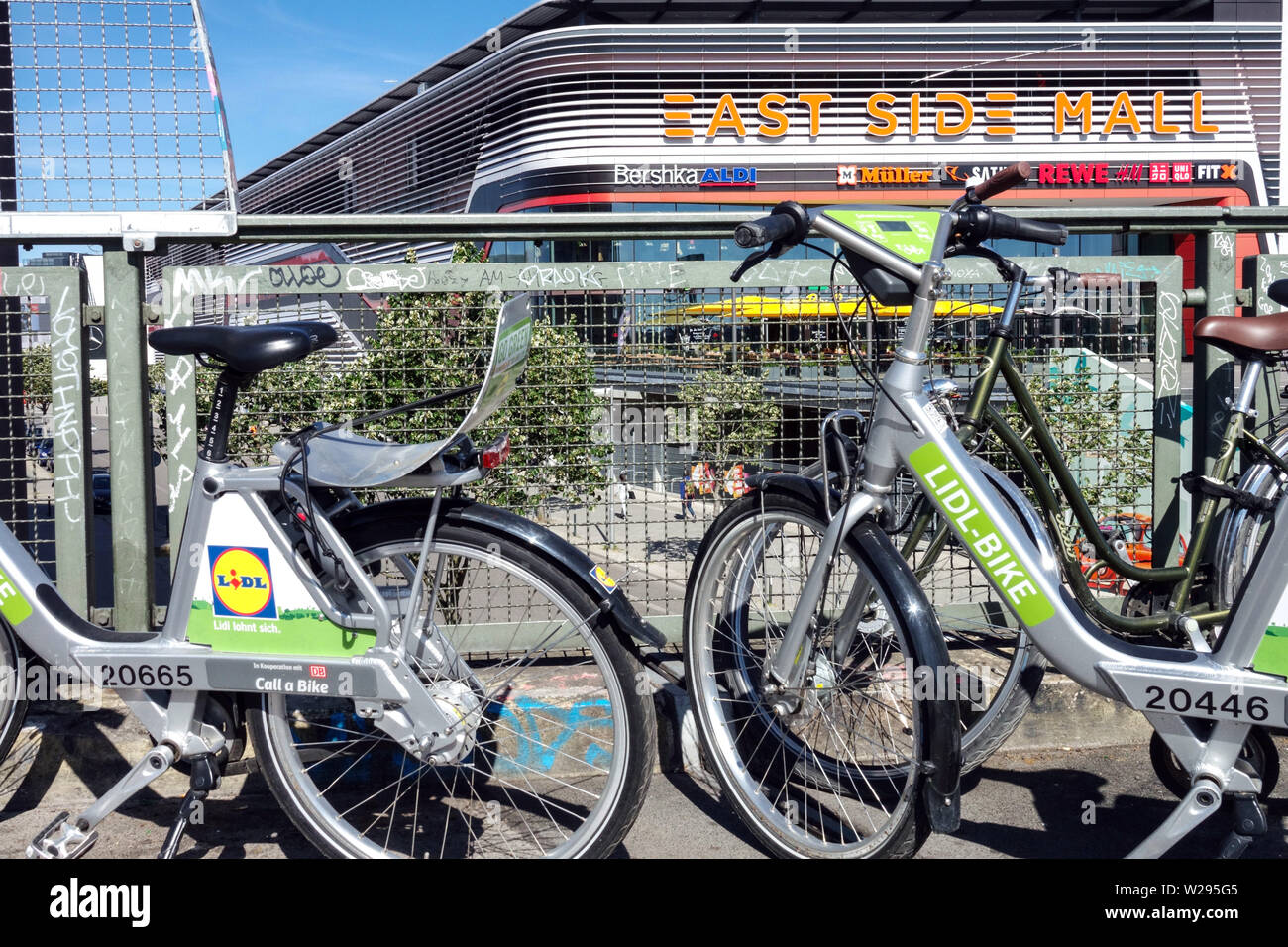 Lidl bike in front of East Side Mall, Berlin Europe Stock Photo