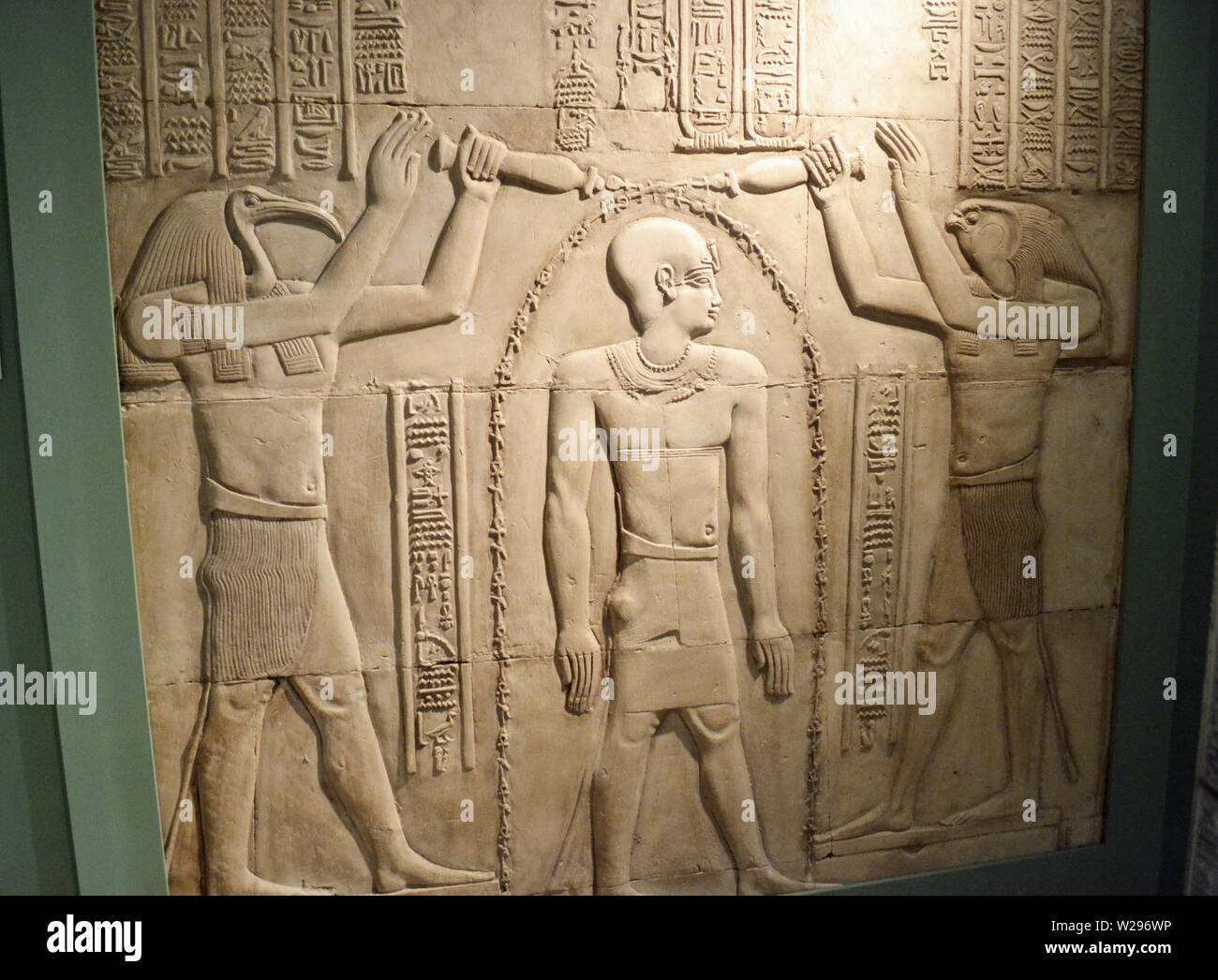 The Egyptian Gallery at Manchester Museum, UK. Part of the University of Manchester. Stock Photo