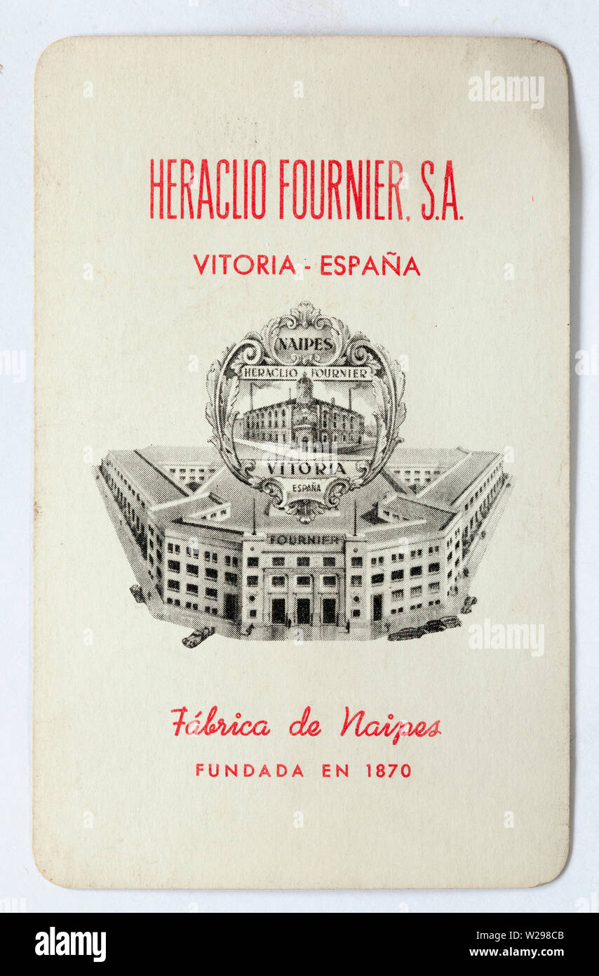 Vintage Spanish Heraclio Fournier Playing Cards No 55 Stock Photo