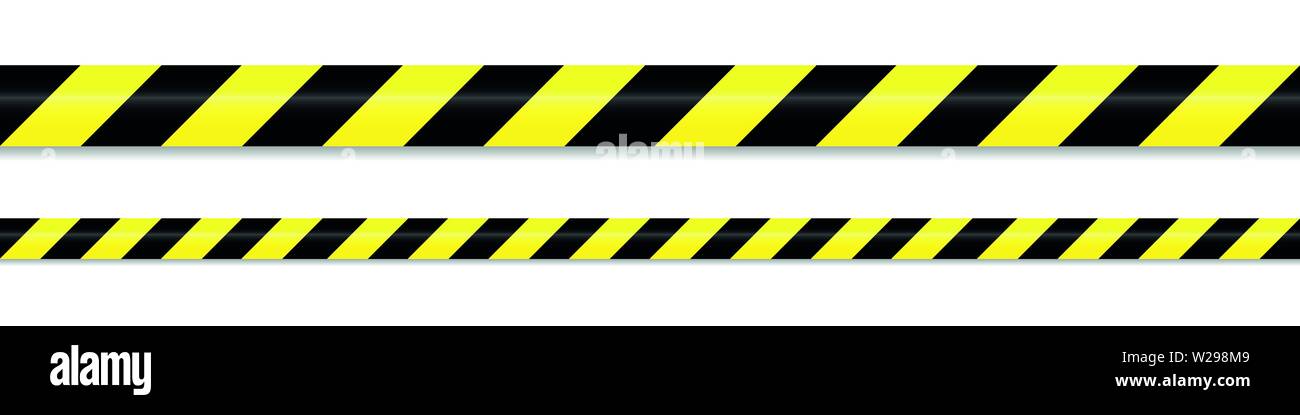 warning tape yellow black on white background vector illustration EPS10 Stock Vector