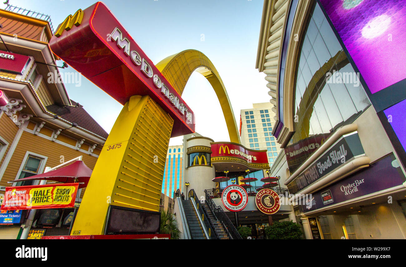 Las Vegas, Nevada, USA - McDonalds golden arches on the Las Vegas Strip in Nevada. Stock Photo