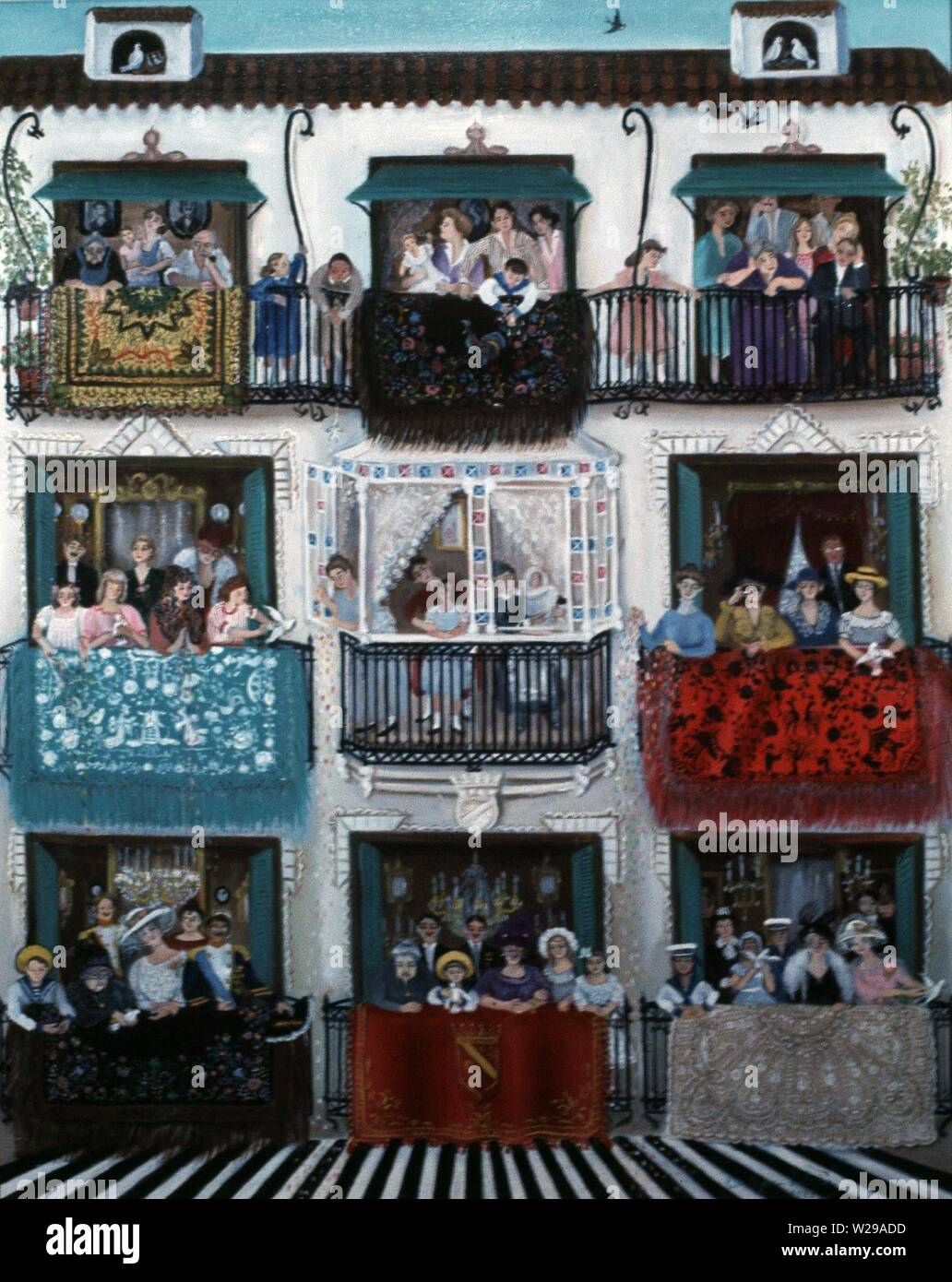 ESTRADA , MARIA PEPA PINTORA ESPAÑOLA . MALAGA 19051997 BALCONES EN LA