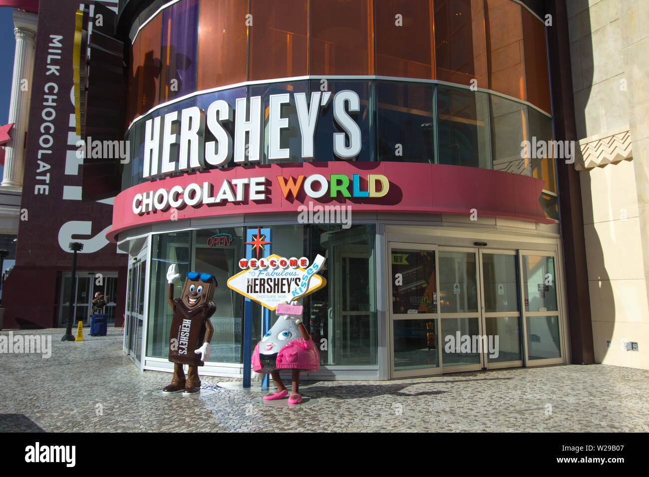 Las Vegas, Nevada, USA - May 6, 2019: Exterior of the Hershey's Chocolate World in Las Vegas Stock Photo