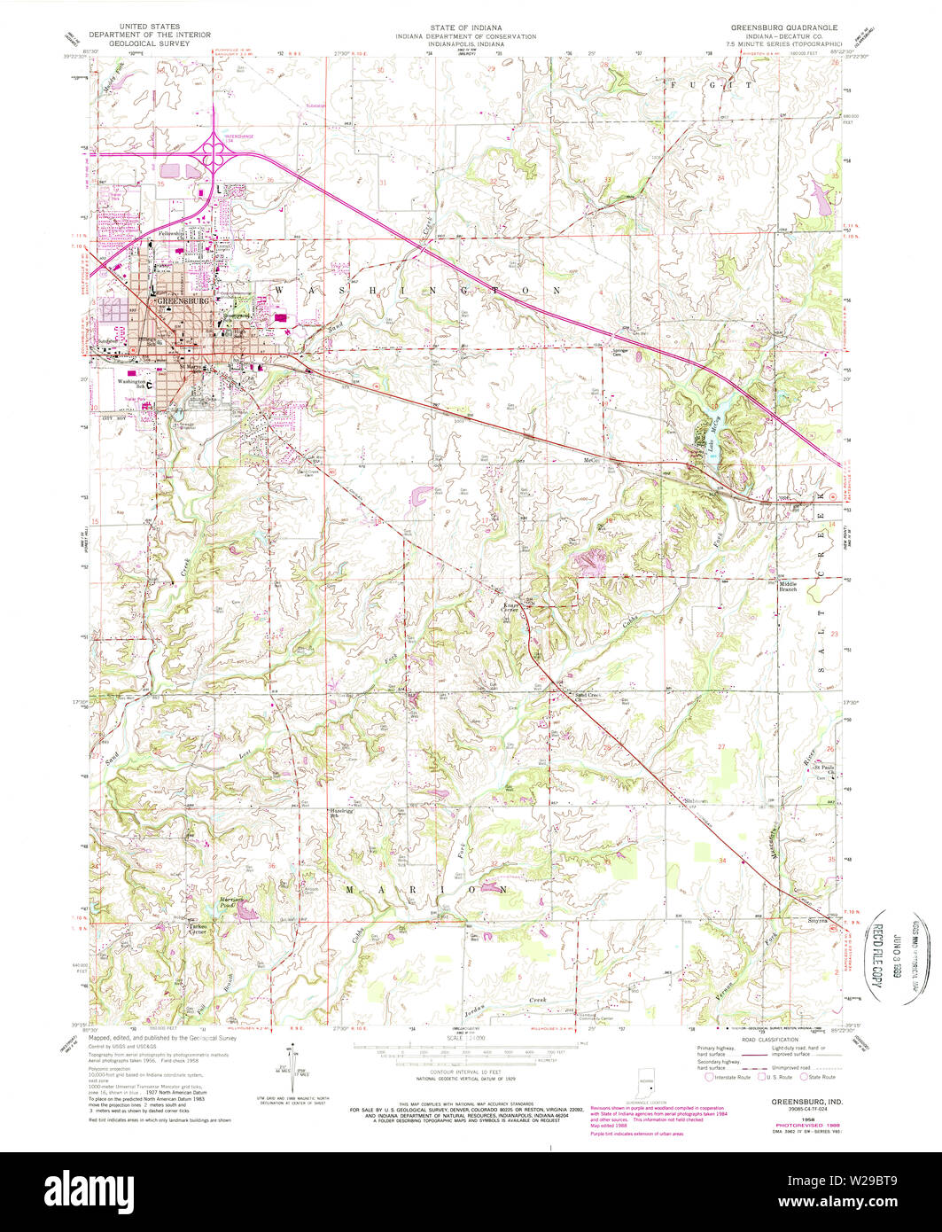 Greensburg map hi-res stock photography and images - Alamy