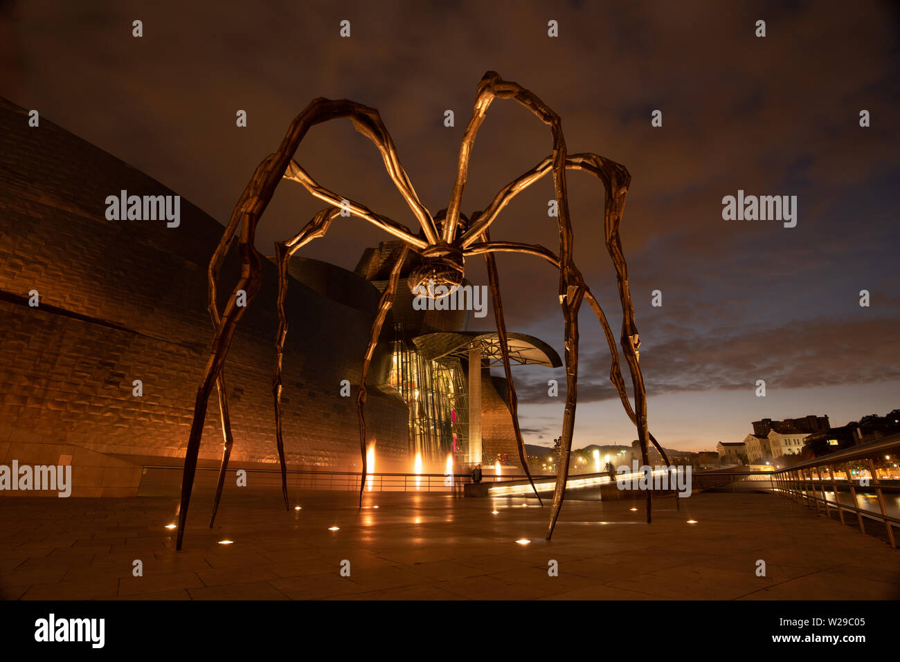 Bilbao, Spain, 16/10-18. The sculpture called Maman, by Louise Bourgeois is situated outside of the Guggenheim museum in Bilbao, Spain. Stock Photo