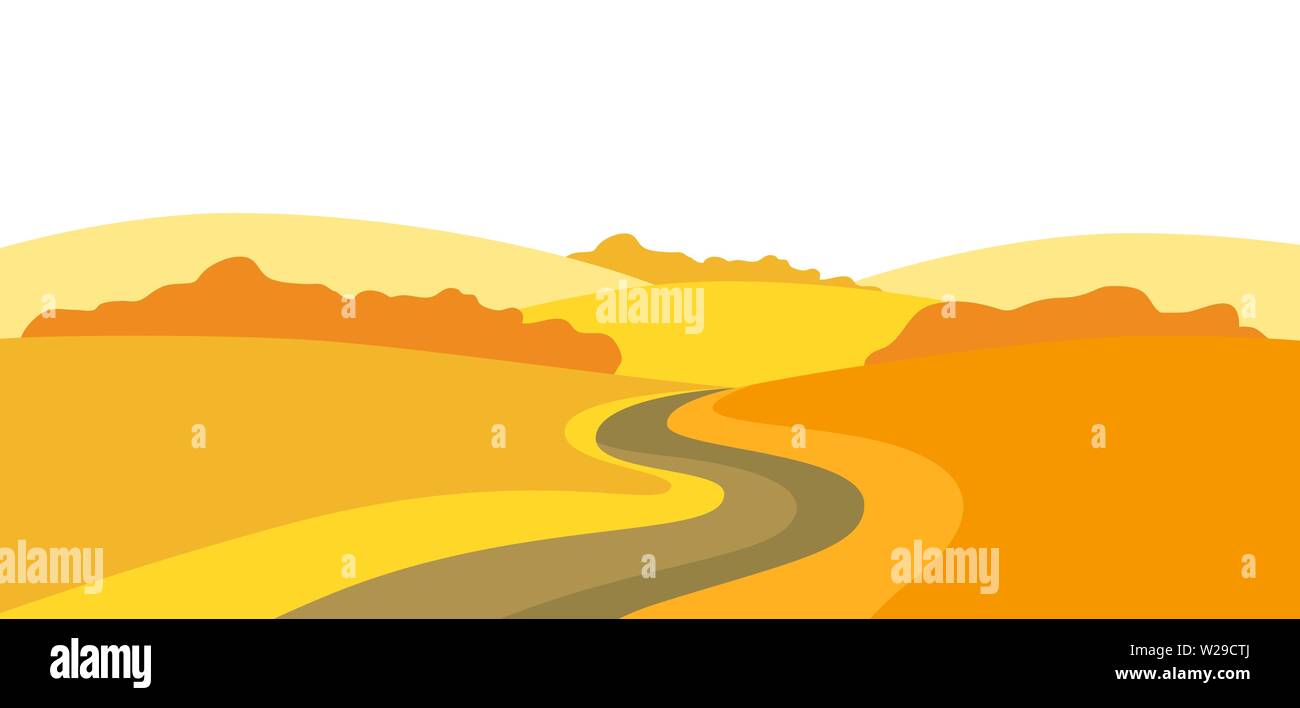 Autumn landscape with trees and hills Stock Vector Image & Art - Alamy