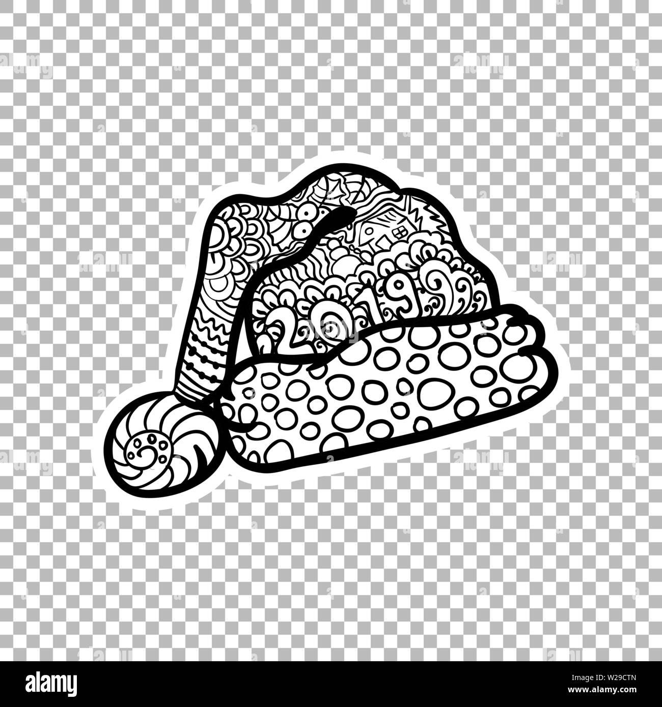 new years hat clip art black and white