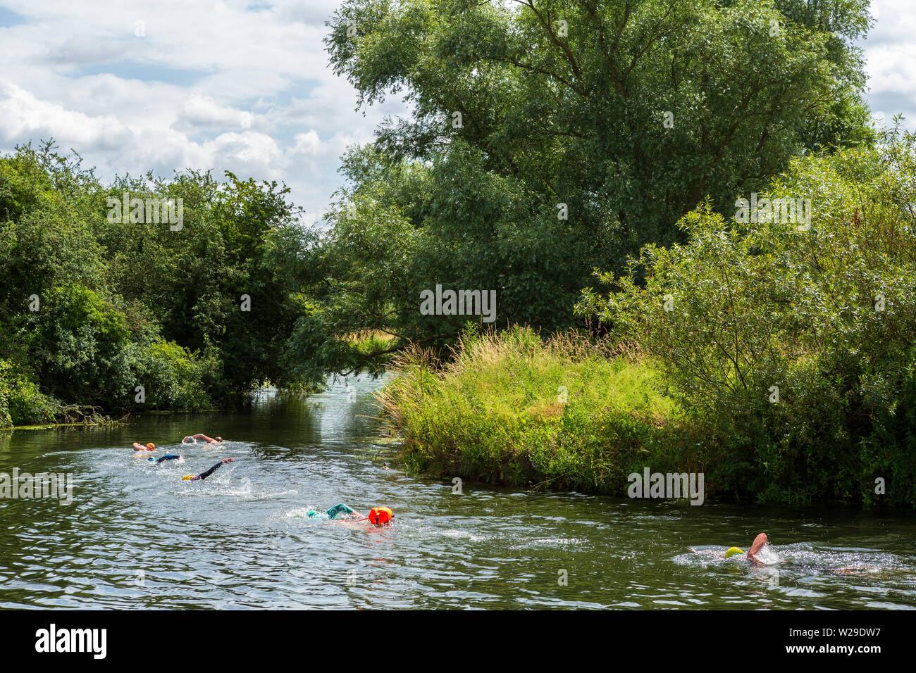 Cambridge, 7th July 2019. The Cambridge Swim Picnic is part of the Slow Swimming campaign, aimed at encouraging swimmers to take their and enjoy the opportunity to be out fully