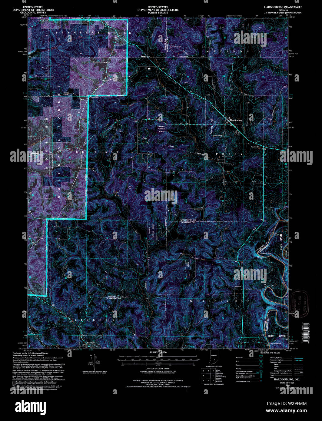 Map of hardinsburg hires stock photography and images Alamy