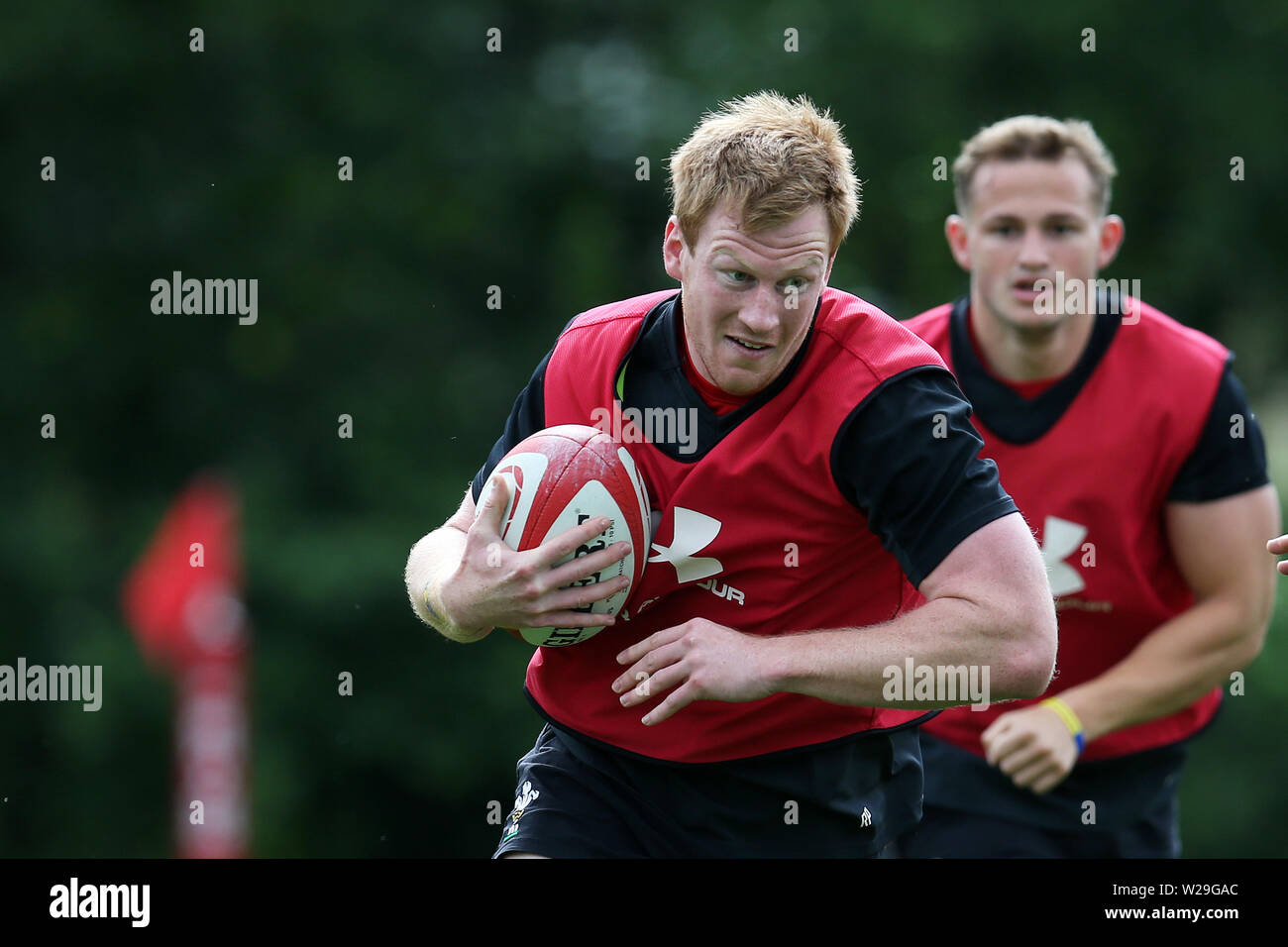 Cardiff, UK. 06th July, 2019. Rhys Patchell of Wales. Wales rugby team training session at the Vale Resort, Hensol, near Cardiff, South Wales on Saturday 6th July 2019. the squad are preparing for the Rugby World Cup 2019 this Autumn pic by Credit: Andrew Orchard/Alamy Live News Stock Photo