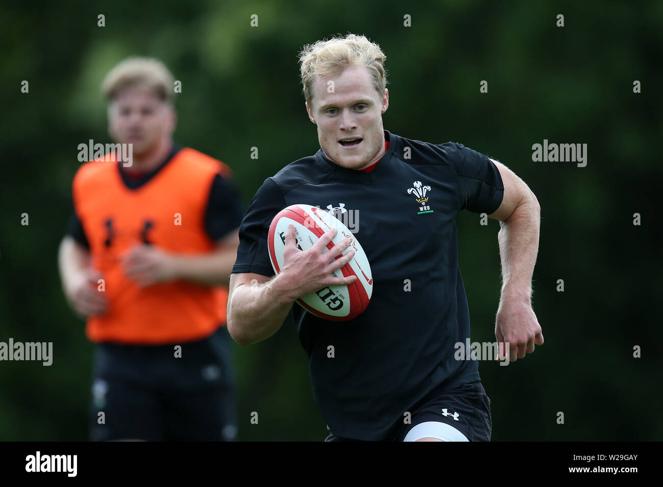 Cardiff, UK. 06th July, 2019. Aled Davies of Wales. Wales rugby team training session at the Vale Resort, Hensol, near Cardiff, South Wales on Saturday 6th July 2019. the squad are preparing for the Rugby World Cup 2019 this Autumn pic by Credit: Andrew Orchard/Alamy Live News Stock Photo