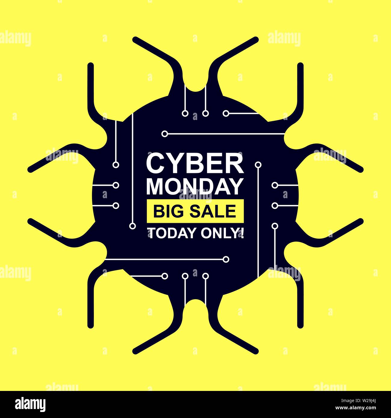 Cyber Monday. Tag label. Flat icon. Vector stock illustration Stock Vector