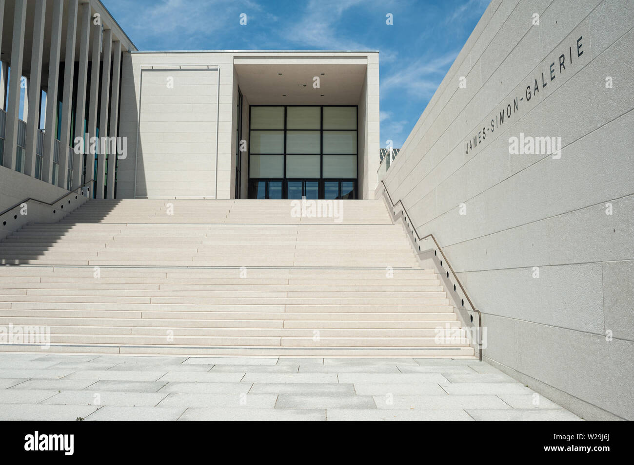 25.06.2019, Berlin, Germany, Europe - Staircase to the James Simon Gallery in Berlin's Mitte locality designed by British architect David Chipperfield. Stock Photo