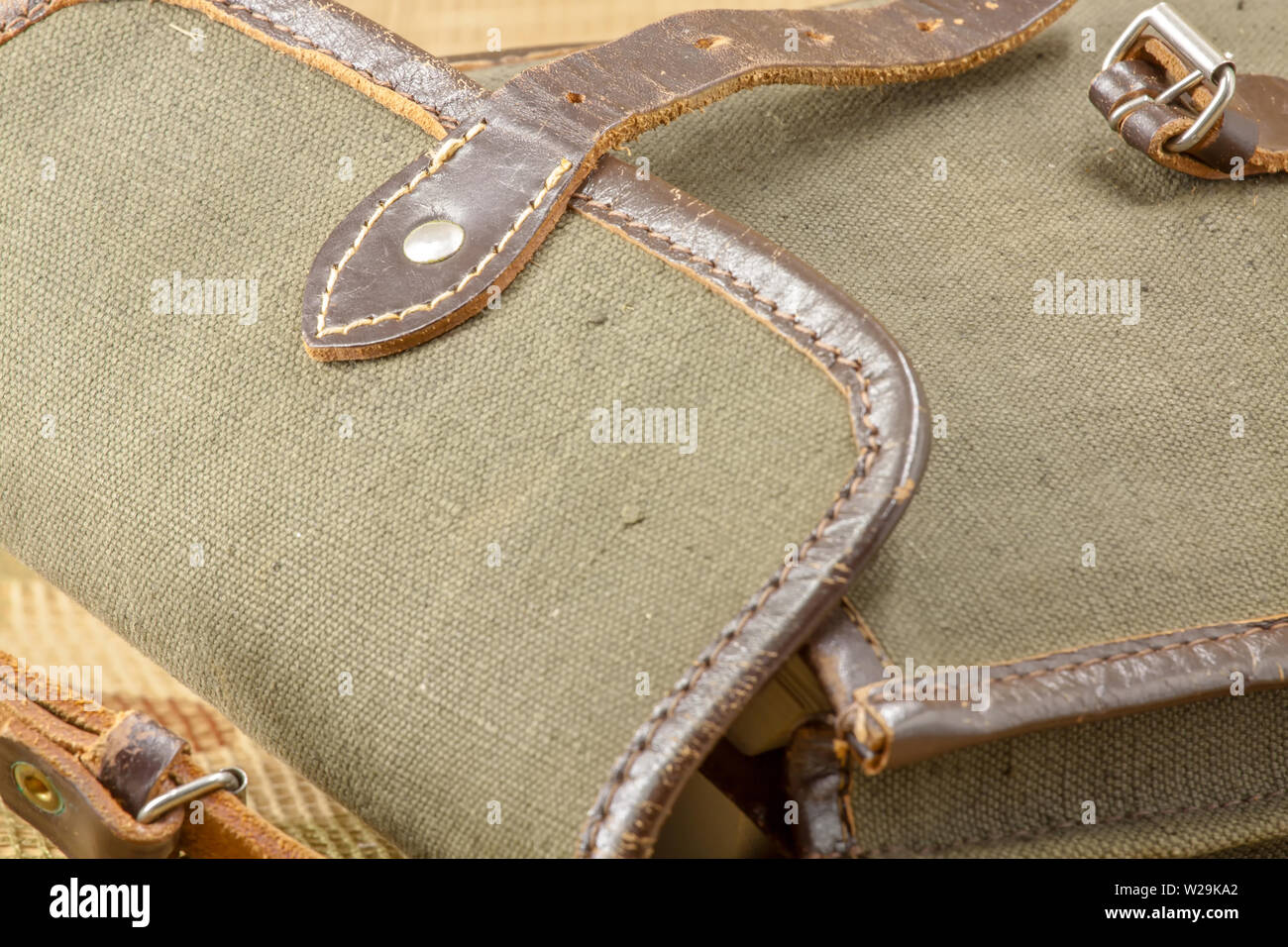 Vintage canvas messenger bag hi-res stock photography and images - Alamy