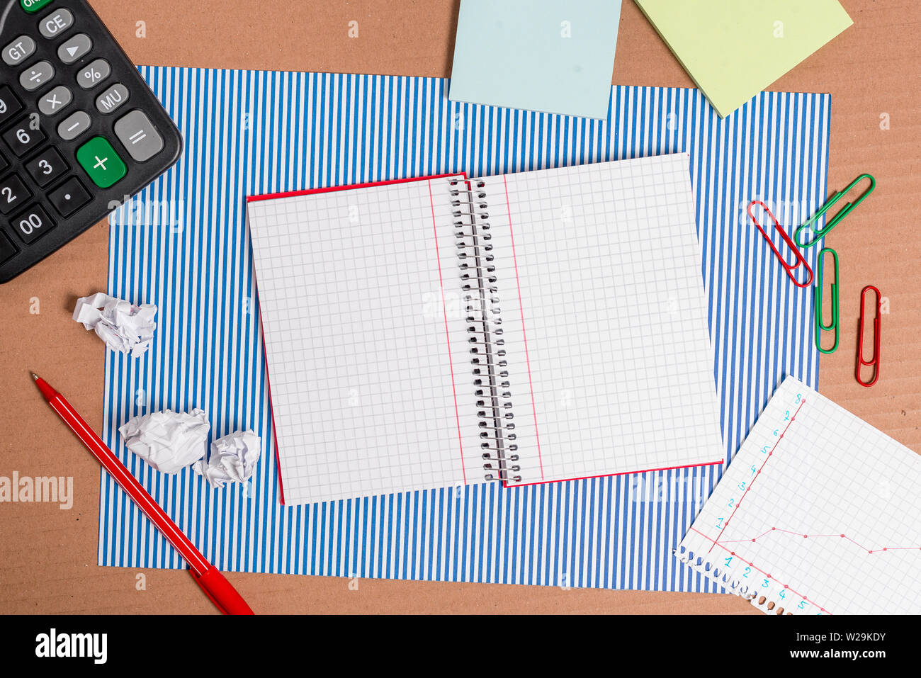 Striped paperboard notebook cardboard office study supplies chart paper