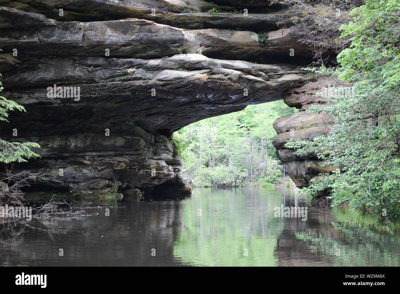Natural Arch. Pickett State Park in Jamestown, Tennessee. Pickett State Park has a multitude of outdoor activities including, camping, and kayaking. Stock Photo