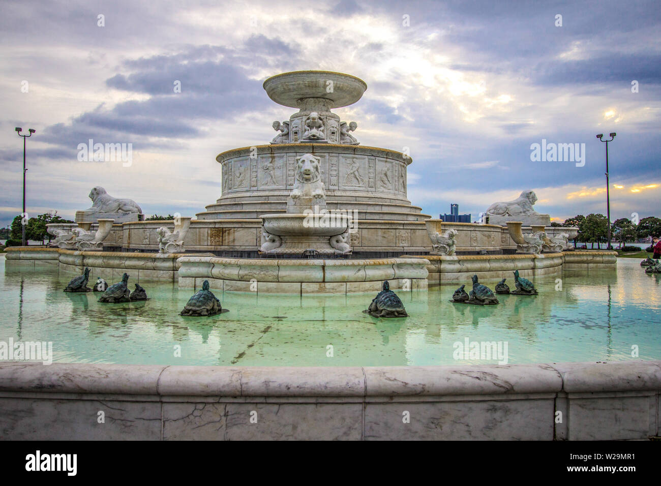 Detroit, Michigan, USA - September 6, 2018: James Scott Memorial Fountain on Belle Isle. The fountain was completed in 1925, at a cost of $500,000 Stock Photo