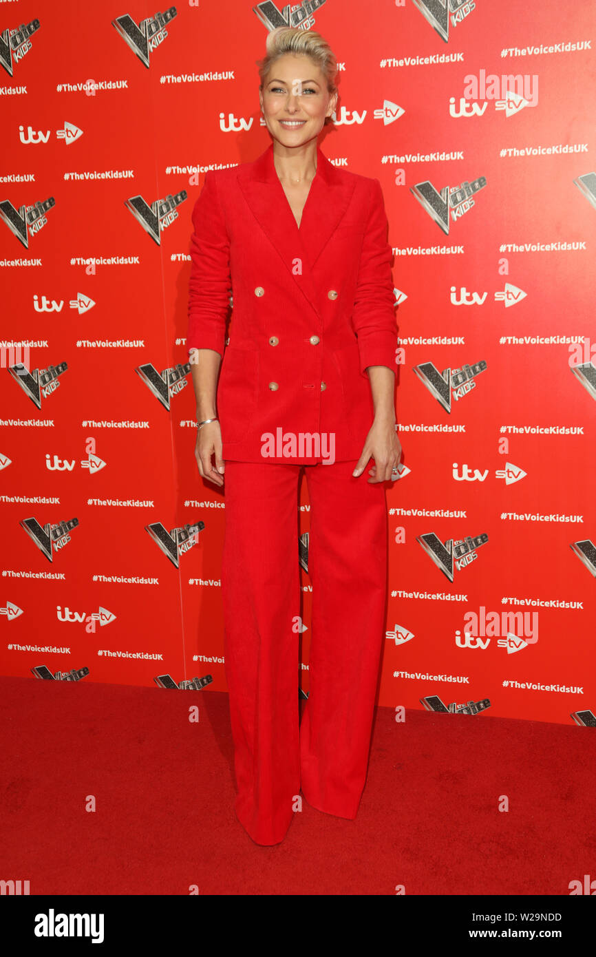 emma willis red trouser suit