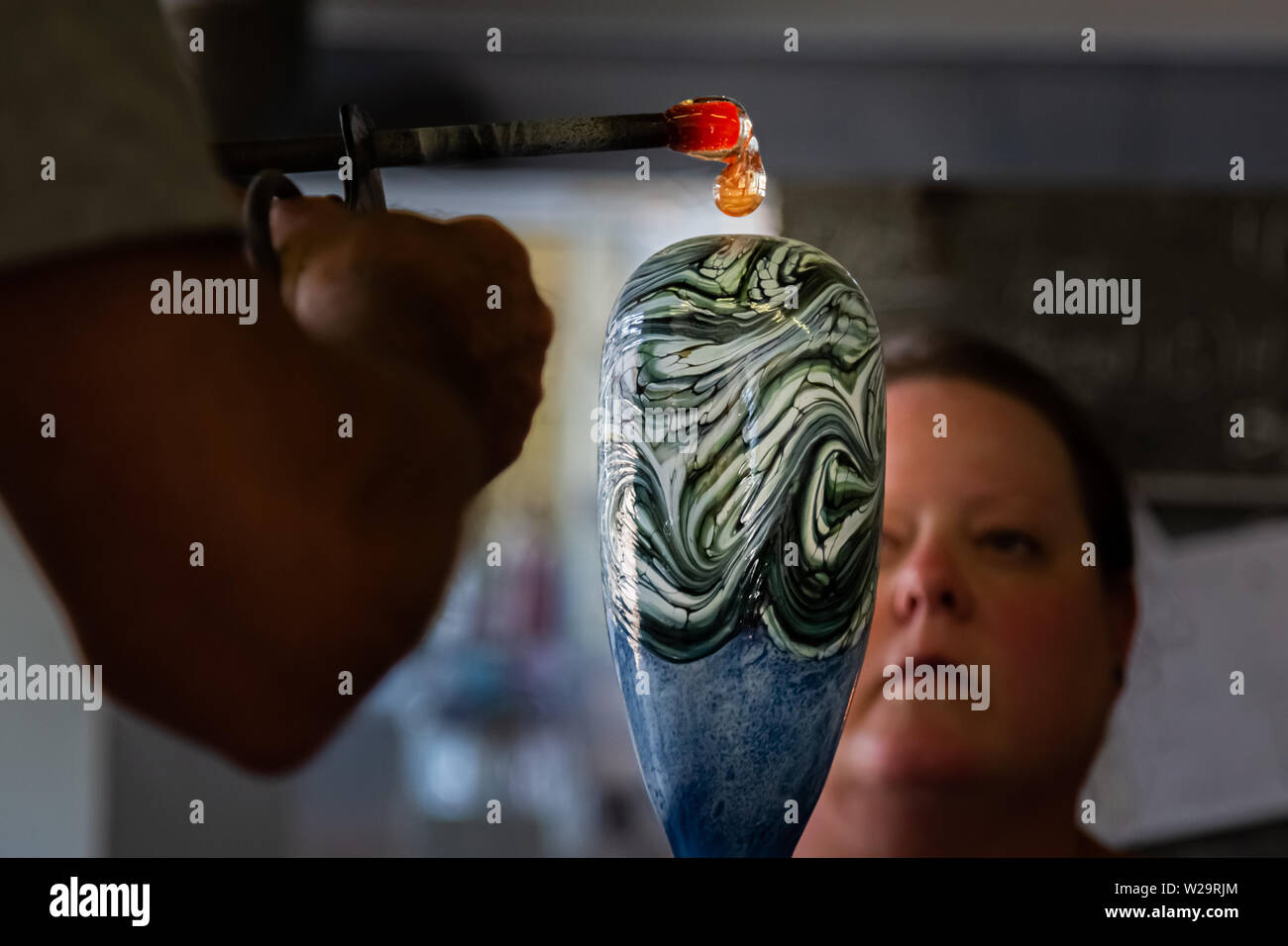 The skilful art of glass blowing Stock Photo Alamy