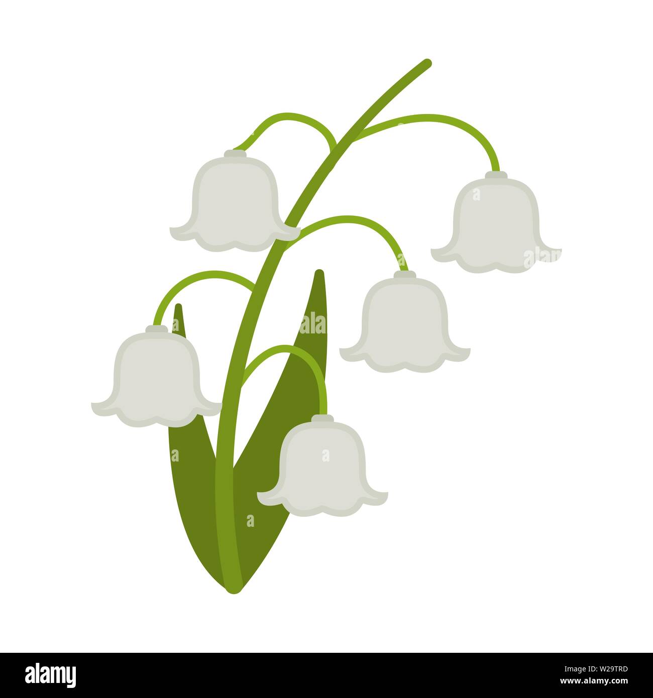 Lily of the valley flower flat icon, wild flowers, plant vector illustration isolated on white background Stock Vector