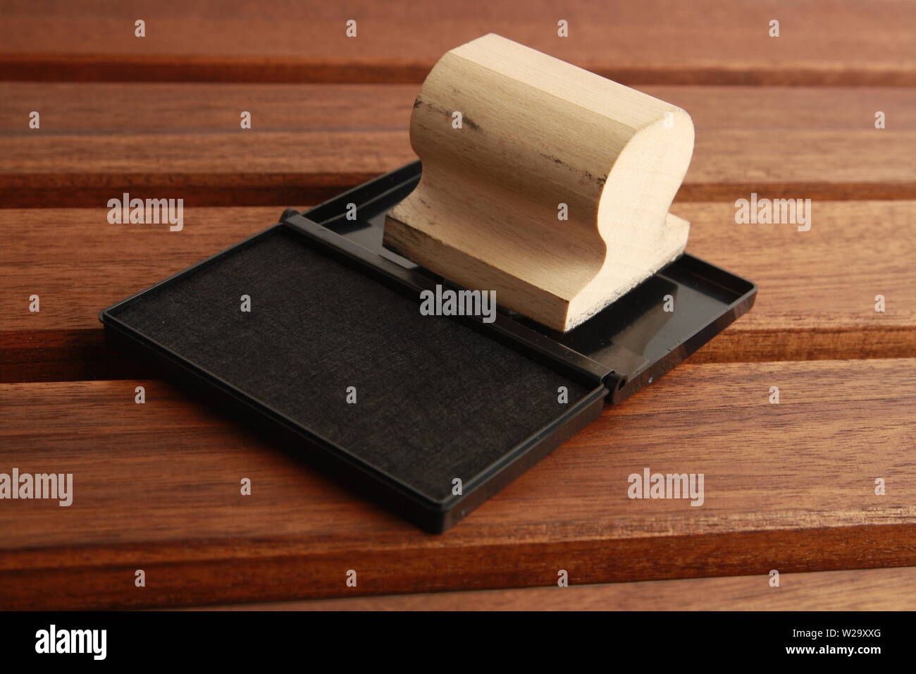 stamp ink made in wood Stock Photo - Alamy