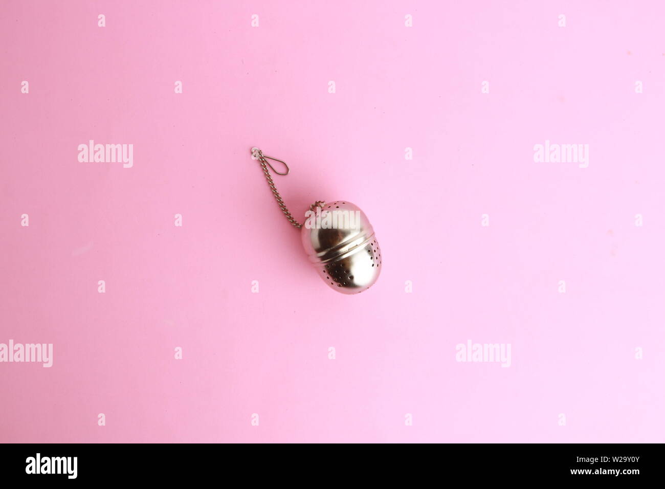 Tea infuser strainer filter tea stainless steel ball Stock Photo