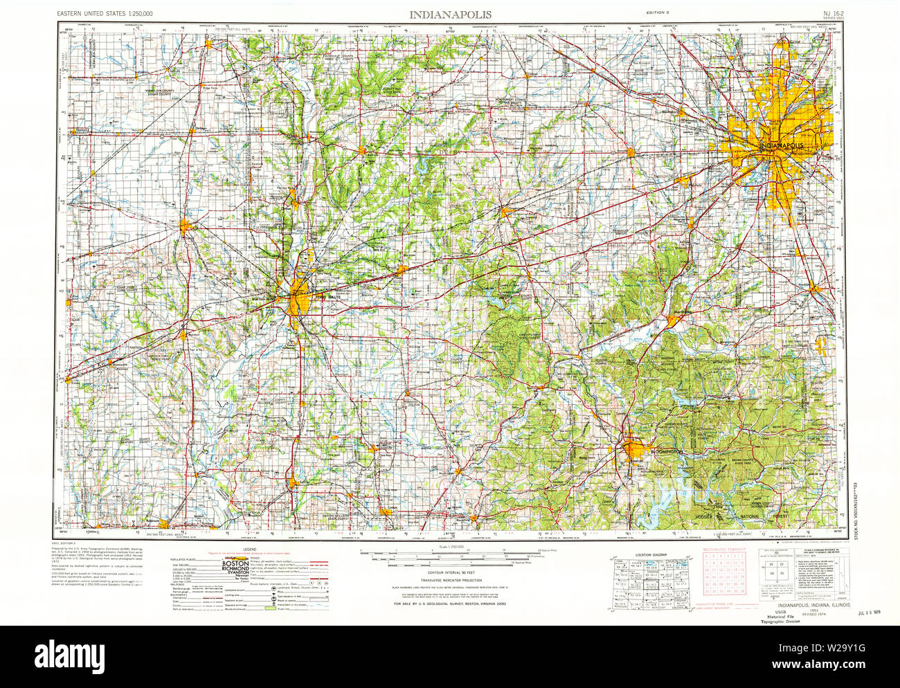 Topographical Map Indiana Historical maps of indianapolis hi-res stock photography and images - Alamy