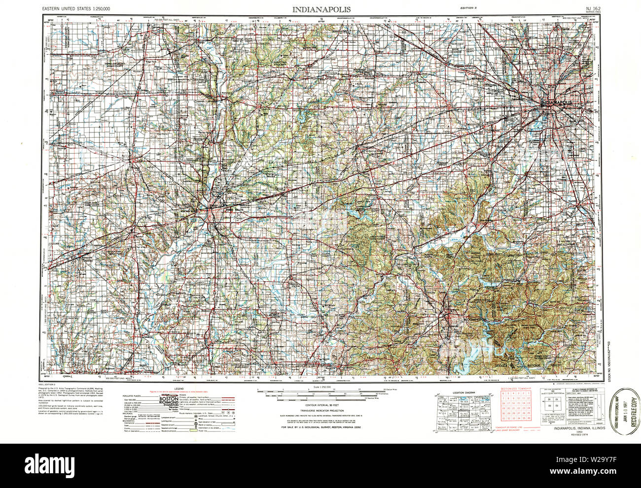 Topographical Map Indiana Historical maps of indianapolis hi-res stock photography and images - Alamy