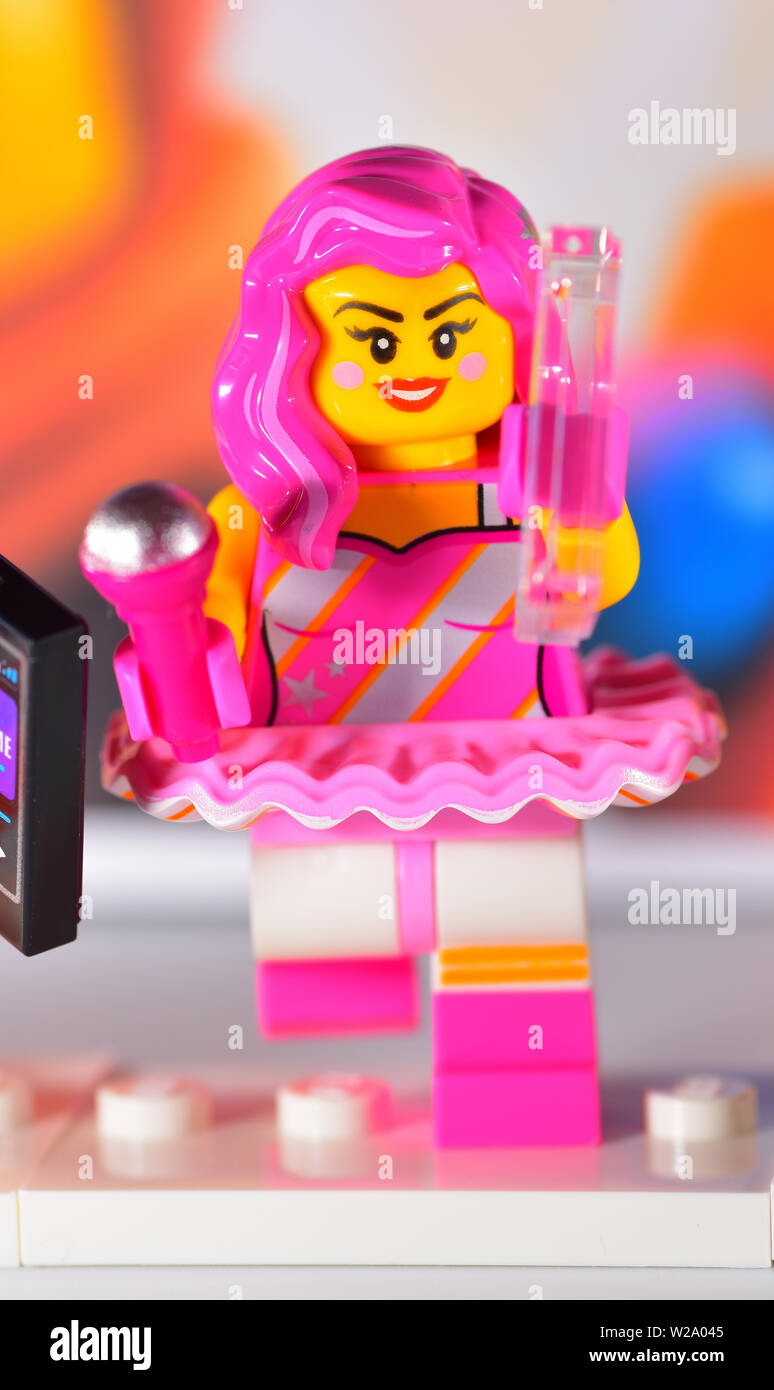 Lego Movie 2 Figures Pink pop star Stock Photo Alamy