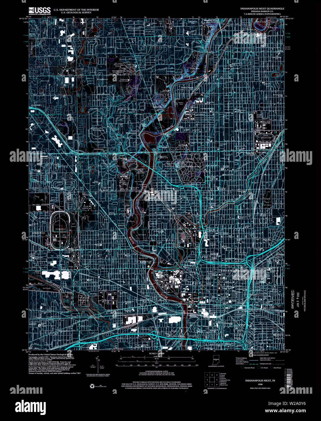 Topographical Map Indiana Historical maps of indianapolis hi-res stock photography and images - Alamy