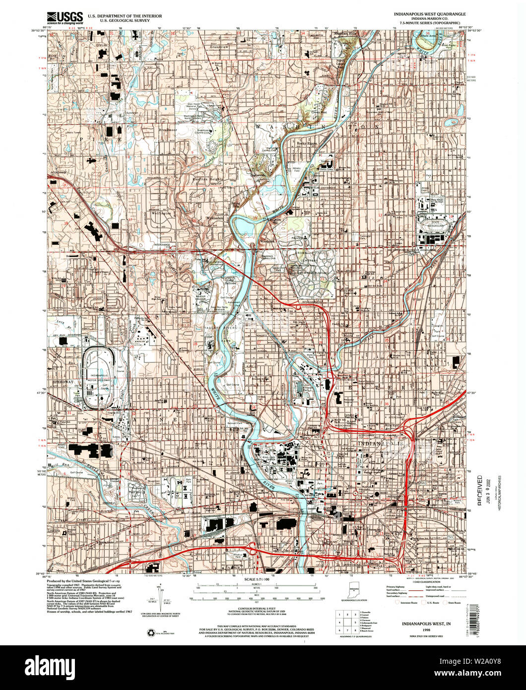 Topographical Map Indiana Historical maps of indianapolis hi-res stock photography and images - Alamy